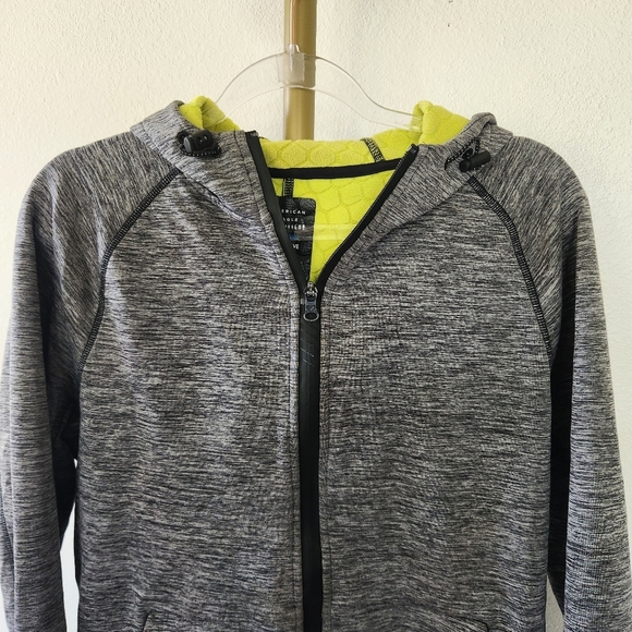 American Eagle Active Flex Fleece Lined Jacket Mens Size Medium Gray Zip Up - Picture 2 of 6